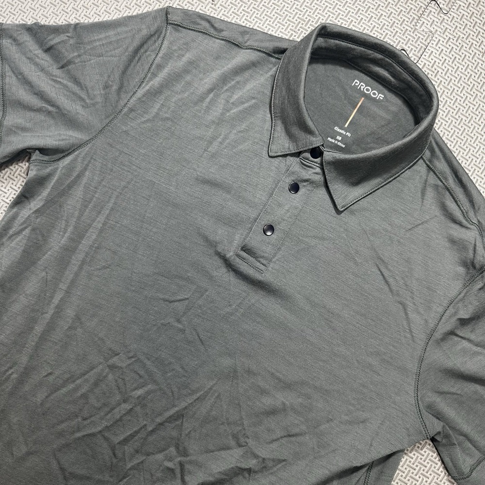 Proof Polo Shirt Mens X Small Gray Classic Fit Merino Wool Blend Casual Soft